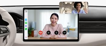 使用 HUAWEI HiCar 通过车内中控显示屏进行视频通话